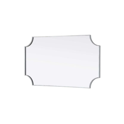 Notched Metal Mirror 24x42 inch in Silver