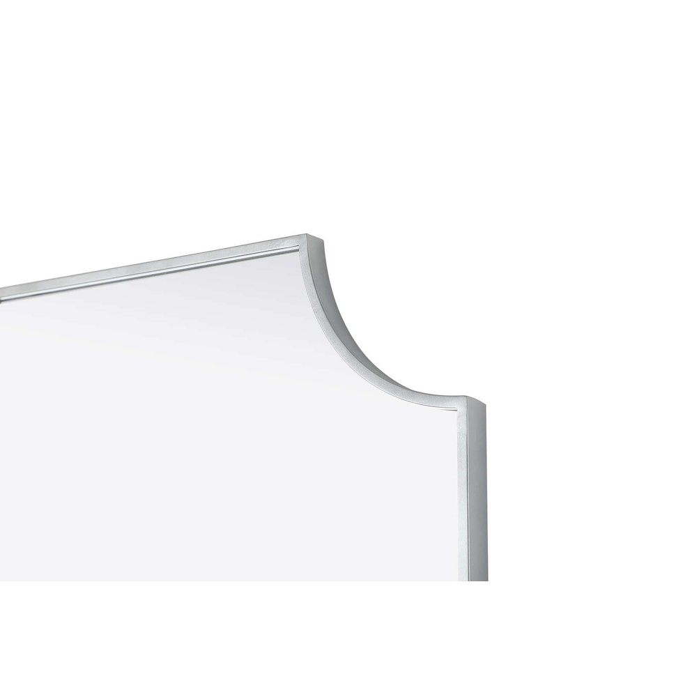 Notched Metal Mirror 24x42 inch in Silver