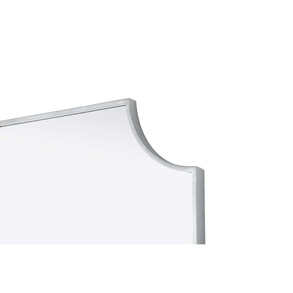 Notched Metal Mirror 24x42 inch in Silver