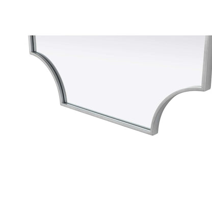 Notched Metal Mirror 24x42 inch in Silver
