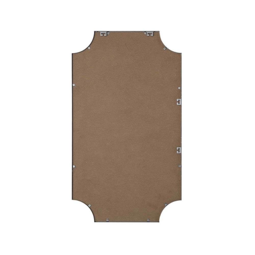 Notched Metal Mirror 24x42 inch in Silver