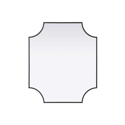 Notched Metal Mirror 27x32 inch in Black