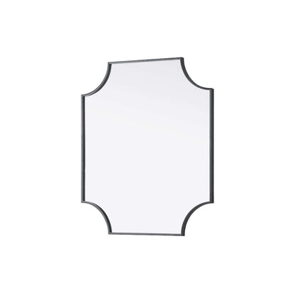 Notched Metal Mirror 27x32 inch in Black