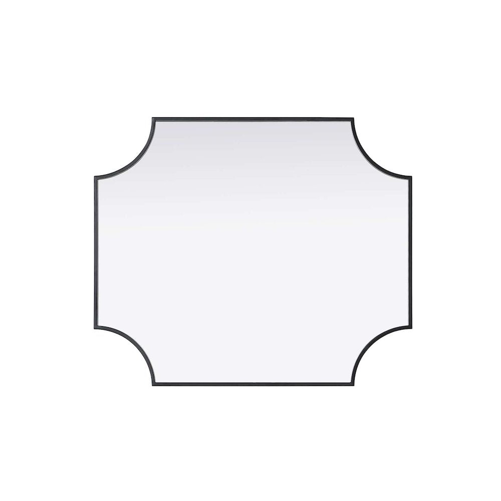 Notched Metal Mirror 27x32 inch in Black