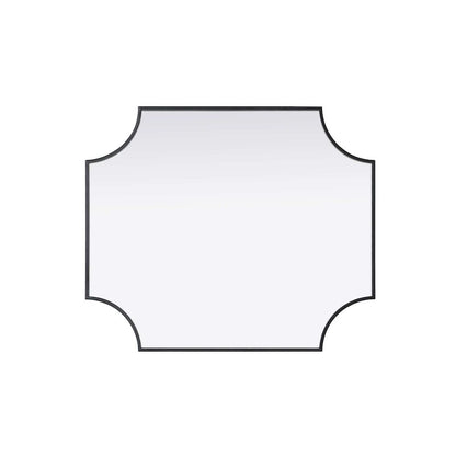 Notched Metal Mirror 27x32 inch in Black
