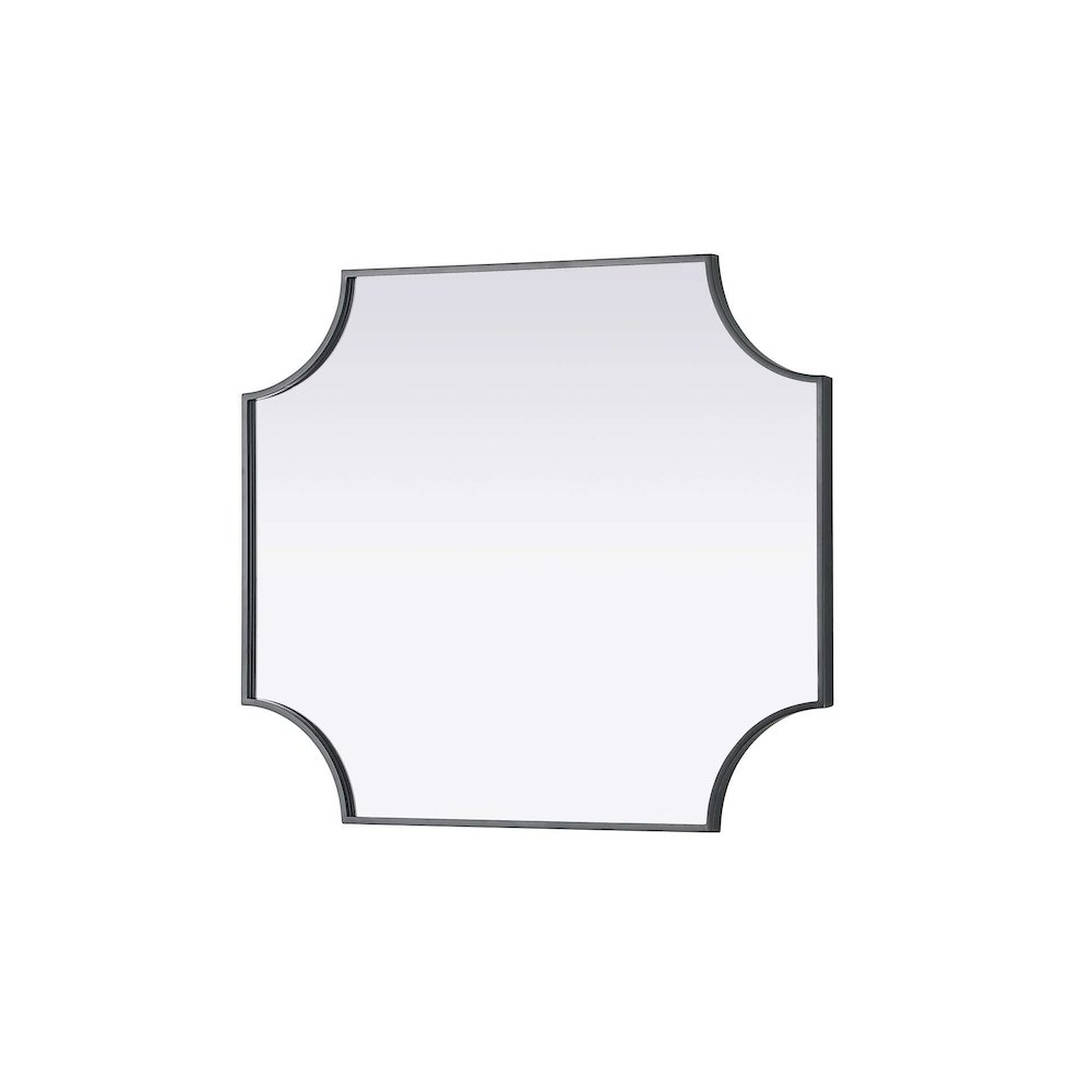 Notched Metal Mirror 27x32 inch in Black
