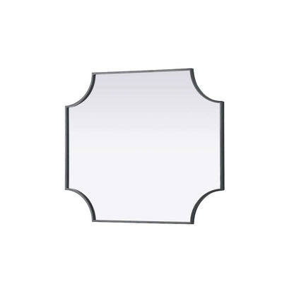 Notched Metal Mirror 27x32 inch in Black
