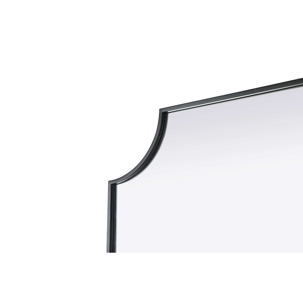 Notched Metal Mirror 27x32 inch in Black