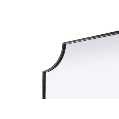 Notched Metal Mirror 27x32 inch in Black