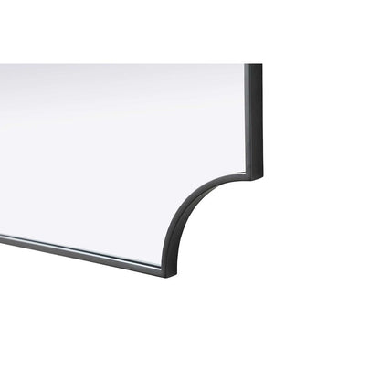 Notched Metal Mirror 27x32 inch in Black