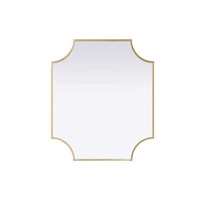 Notched Metal Mirror 27x32 inch in Brass