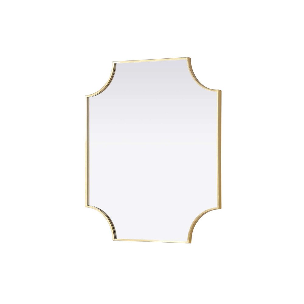 Notched Metal Mirror 27x32 inch in Brass