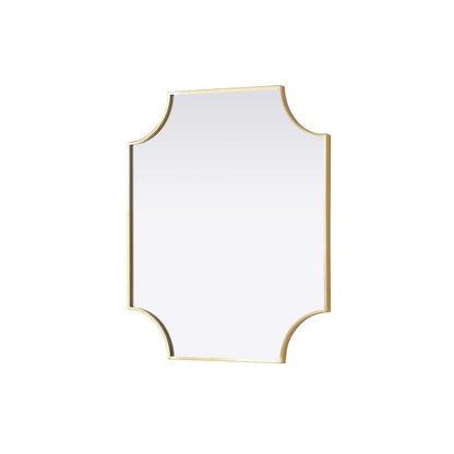 Notched Metal Mirror 27x32 inch in Brass