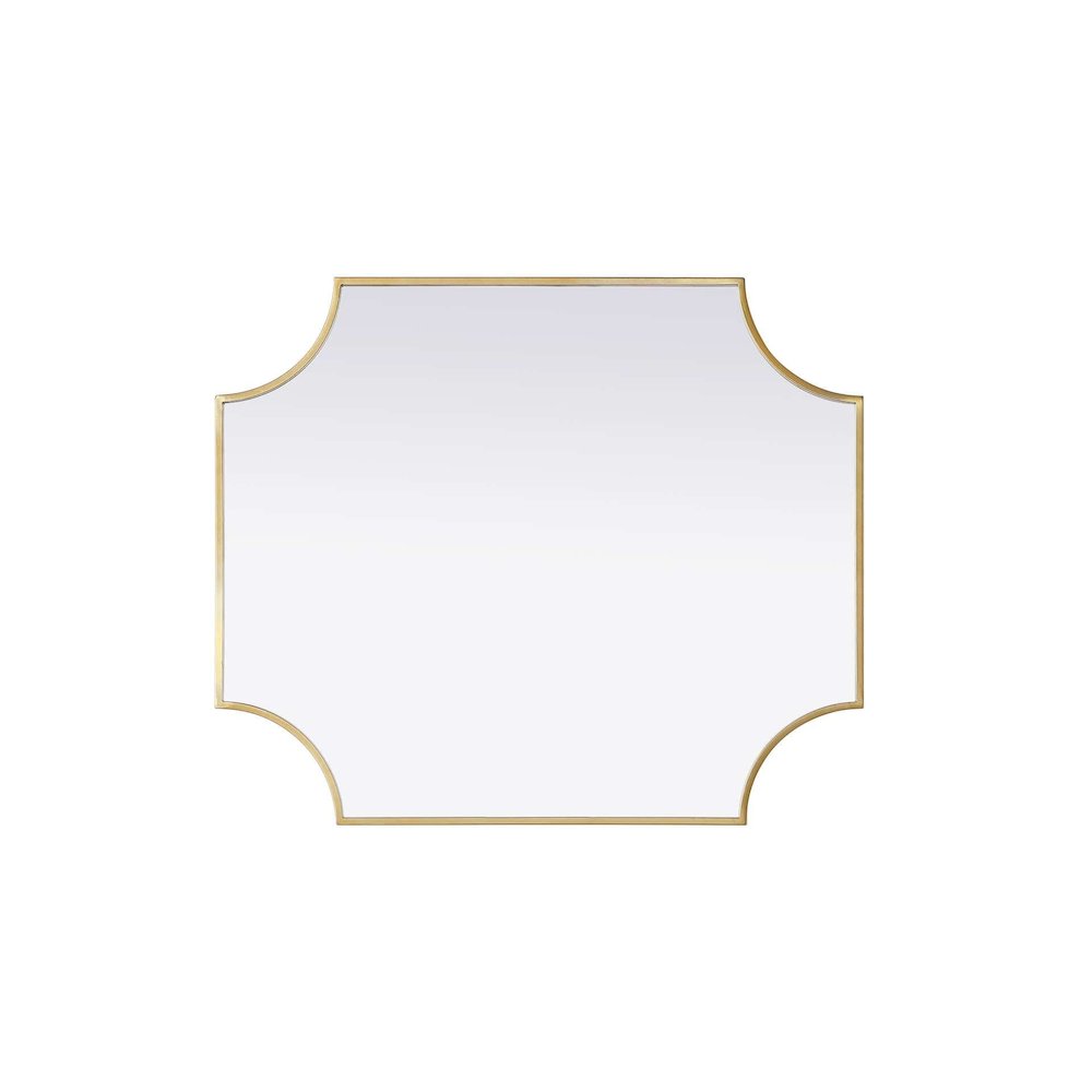 Notched Metal Mirror 27x32 inch in Brass