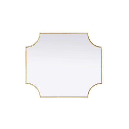 Notched Metal Mirror 27x32 inch in Brass