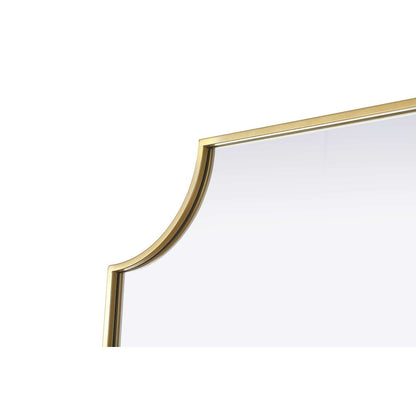 Notched Metal Mirror 27x32 inch in Brass