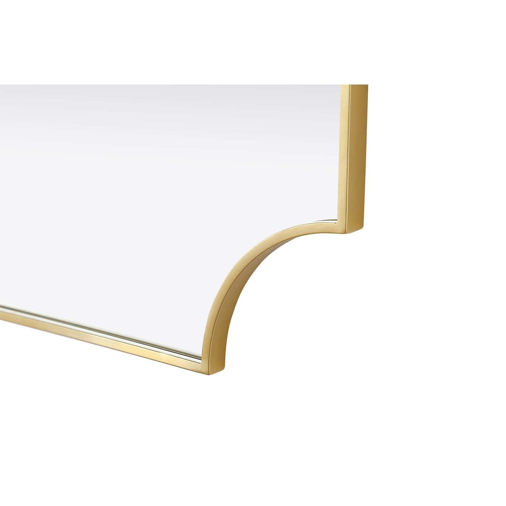 Notched Metal Mirror 27x32 inch in Brass