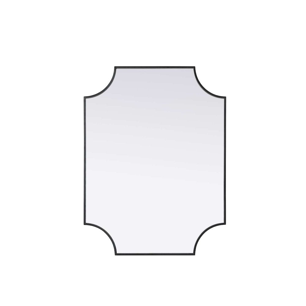 Notched Metal Mirror 27x36 inch in Black