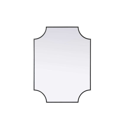Notched Metal Mirror 27x36 inch in Black