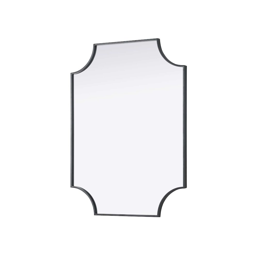 Notched Metal Mirror 27x36 inch in Black