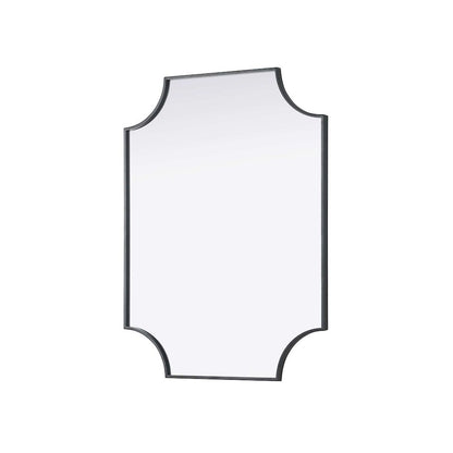 Notched Metal Mirror 27x36 inch in Black