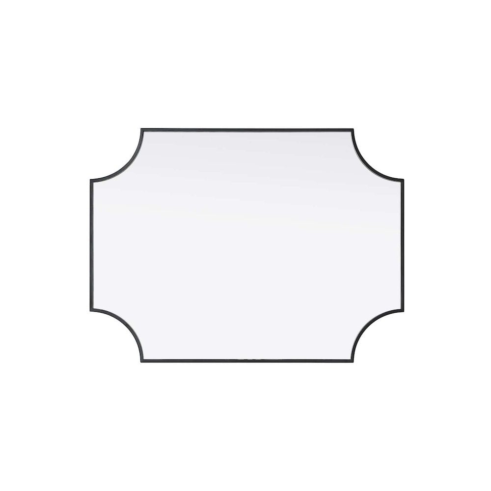 Notched Metal Mirror 27x36 inch in Black