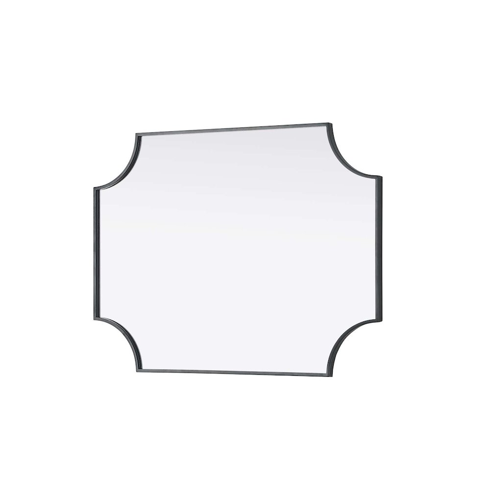 Notched Metal Mirror 27x36 inch in Black