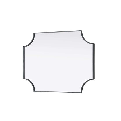 Notched Metal Mirror 27x36 inch in Black