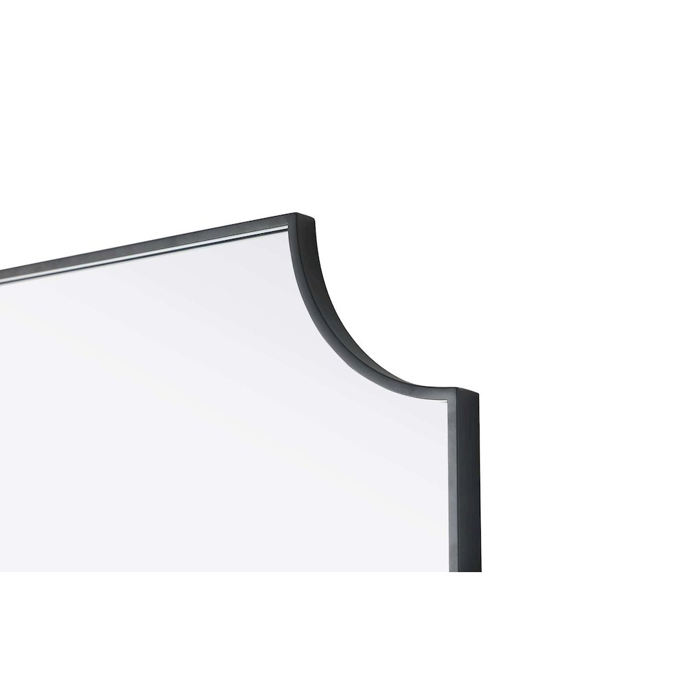 Notched Metal Mirror 27x36 inch in Black