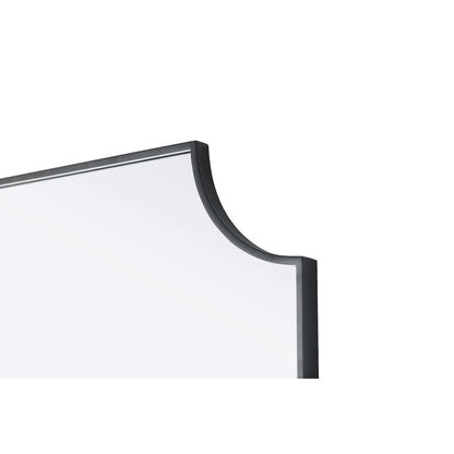Notched Metal Mirror 27x36 inch in Black