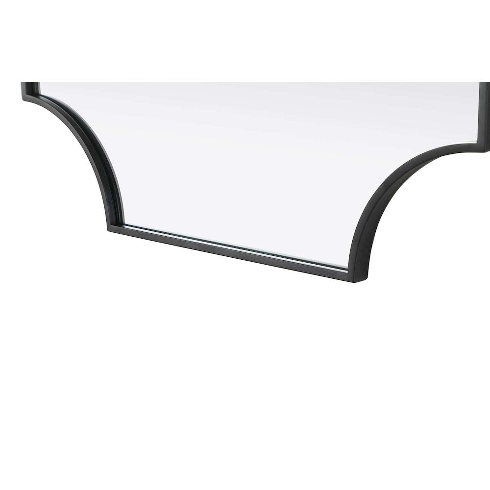 Notched Metal Mirror 27x36 inch in Black