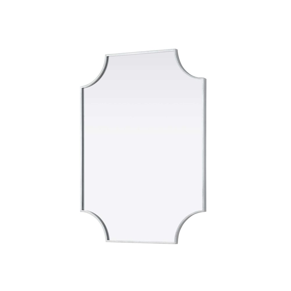 Notched Metal Mirror 27x36 inch in Silver