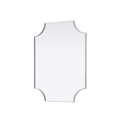 Notched Metal Mirror 27x36 inch in Silver