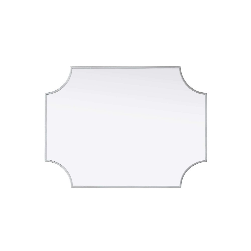 Notched Metal Mirror 27x36 inch in Silver
