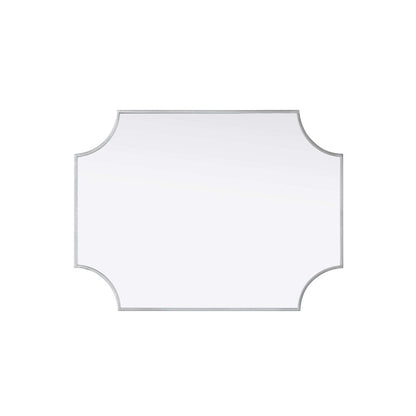 Notched Metal Mirror 27x36 inch in Silver