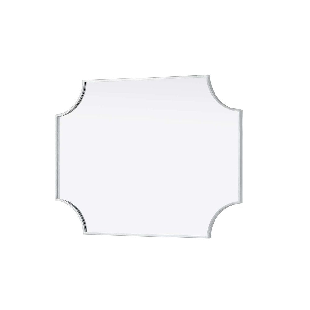 Notched Metal Mirror 27x36 inch in Silver