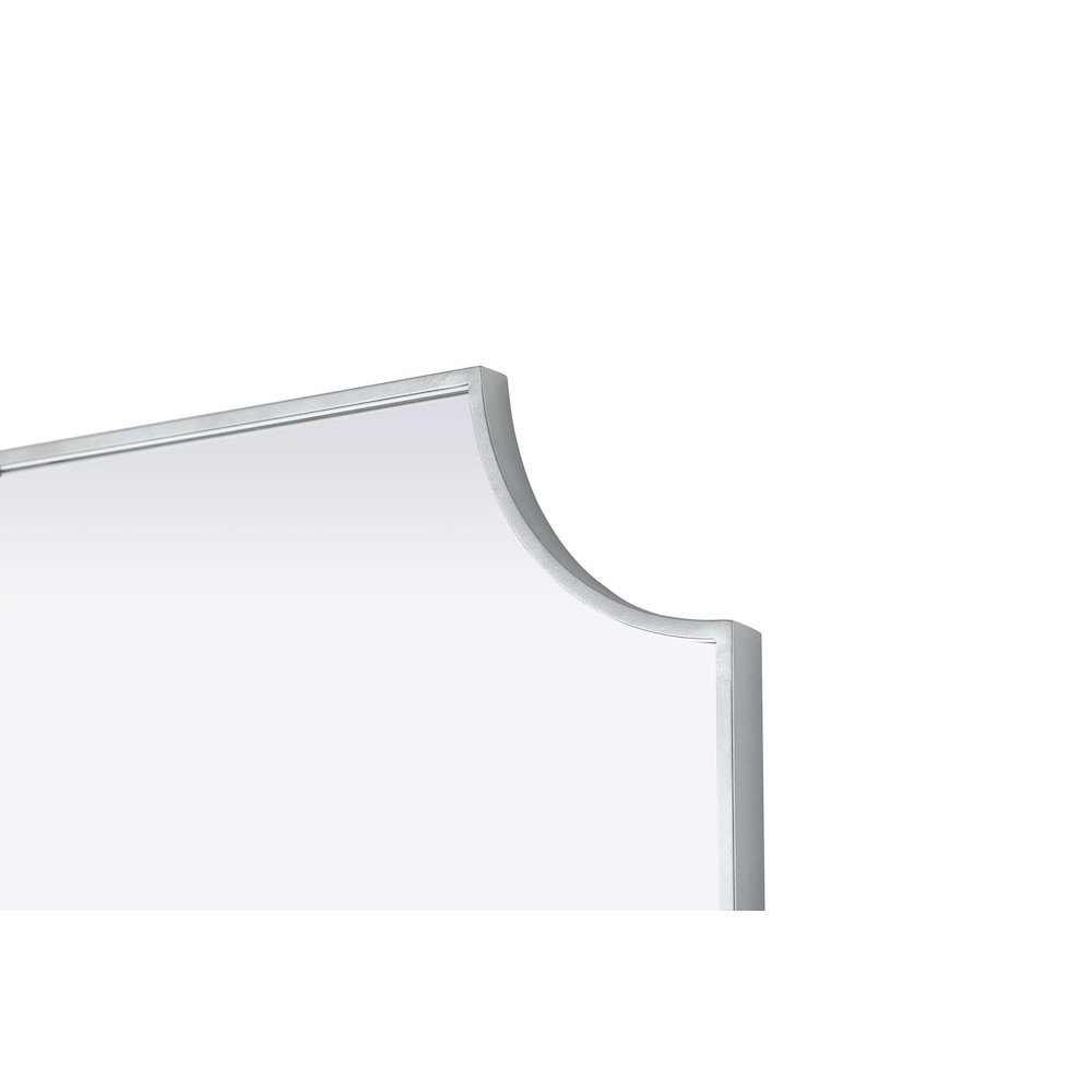 Notched Metal Mirror 27x36 inch in Silver
