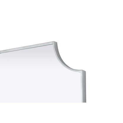 Notched Metal Mirror 27x36 inch in Silver