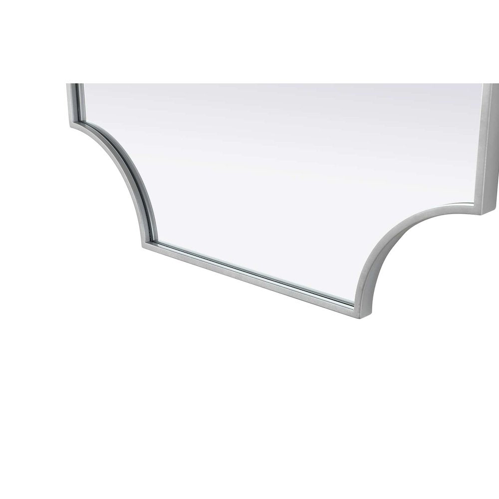 Notched Metal Mirror 27x36 inch in Silver