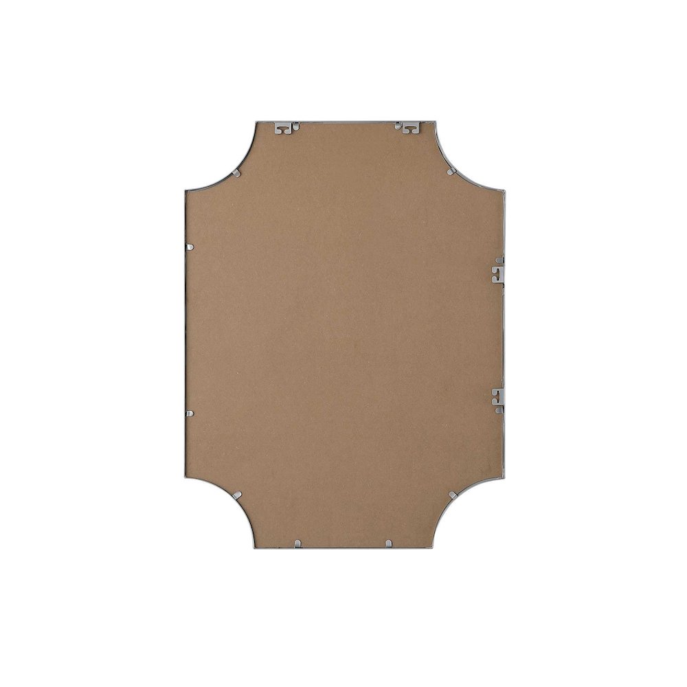 Notched Metal Mirror 27x36 inch in Silver