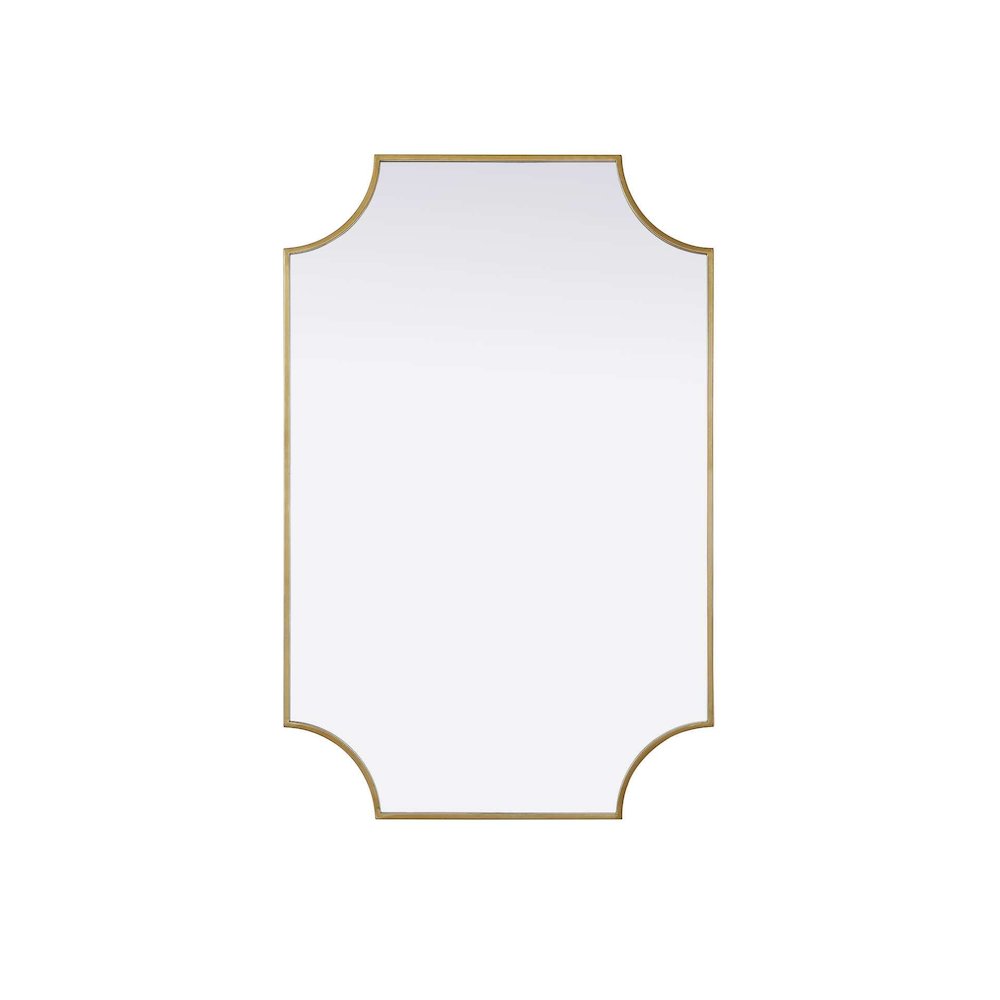 Notched Metal Mirror 27x42 inch in Brass