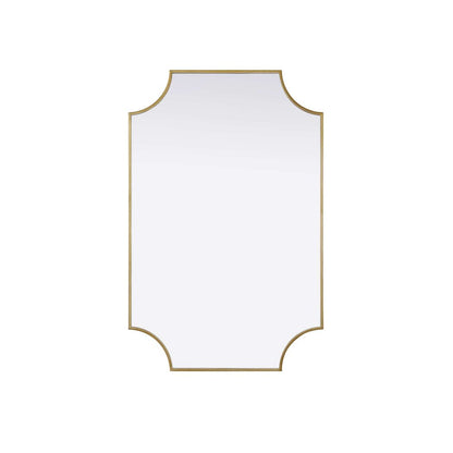Notched Metal Mirror 27x42 inch in Brass