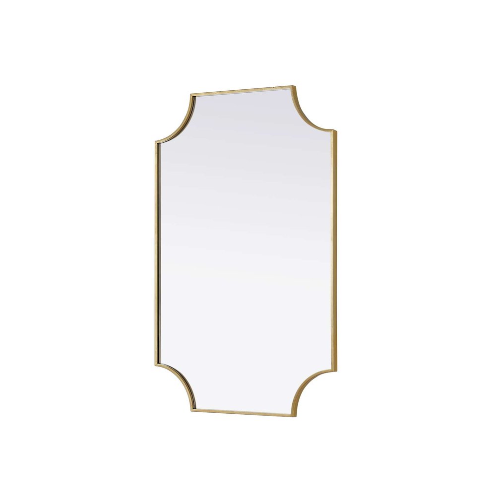 Notched Metal Mirror 27x42 inch in Brass