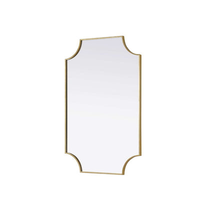 Notched Metal Mirror 27x42 inch in Brass