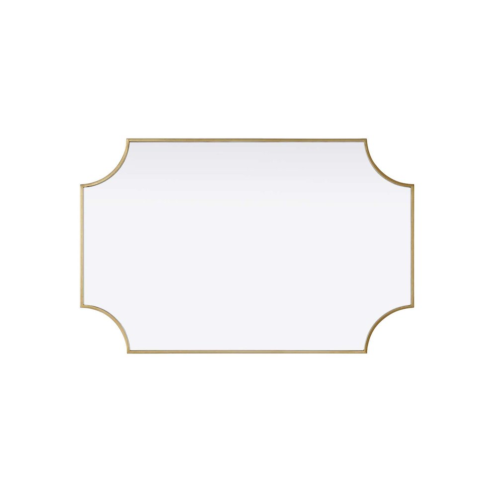 Notched Metal Mirror 27x42 inch in Brass