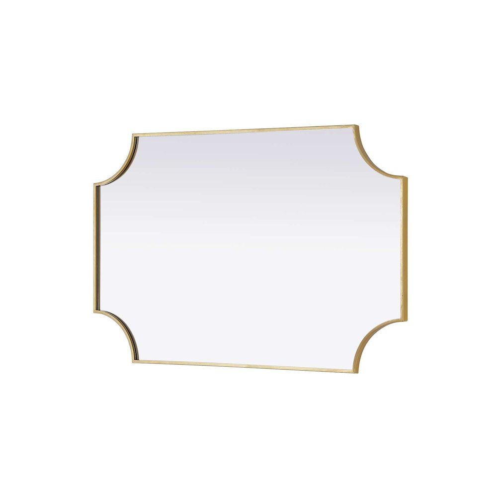 Notched Metal Mirror 27x42 inch in Brass