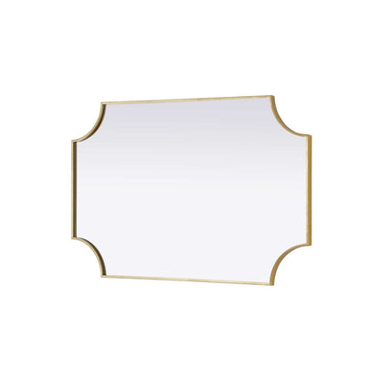 Notched Metal Mirror 27x42 inch in Brass