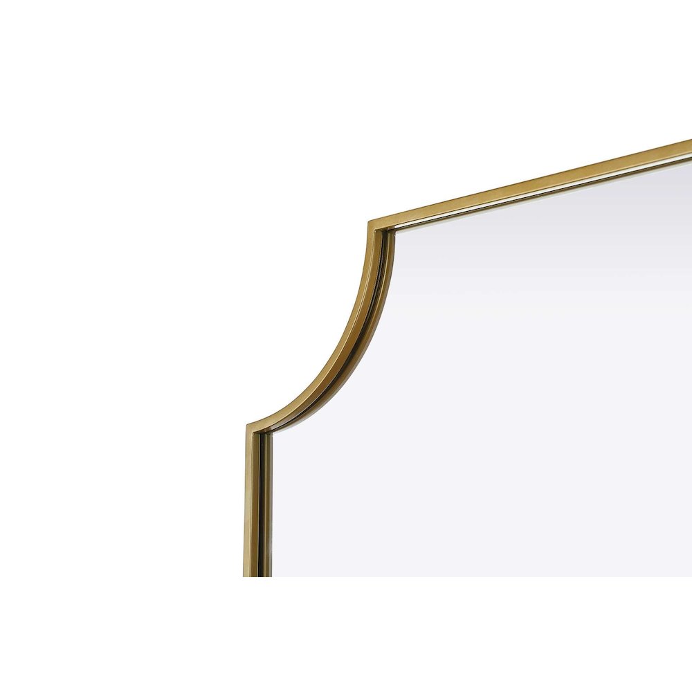 Notched Metal Mirror 27x42 inch in Brass