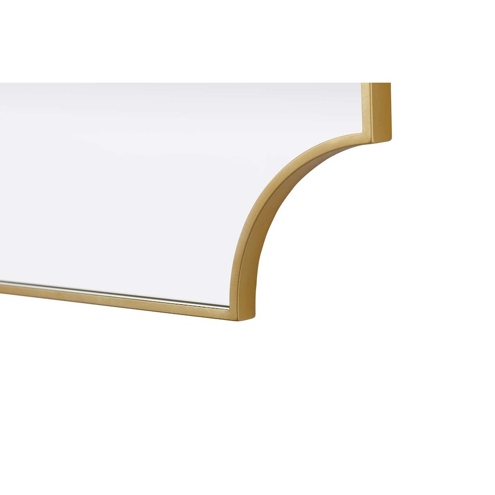 Notched Metal Mirror 27x42 inch in Brass
