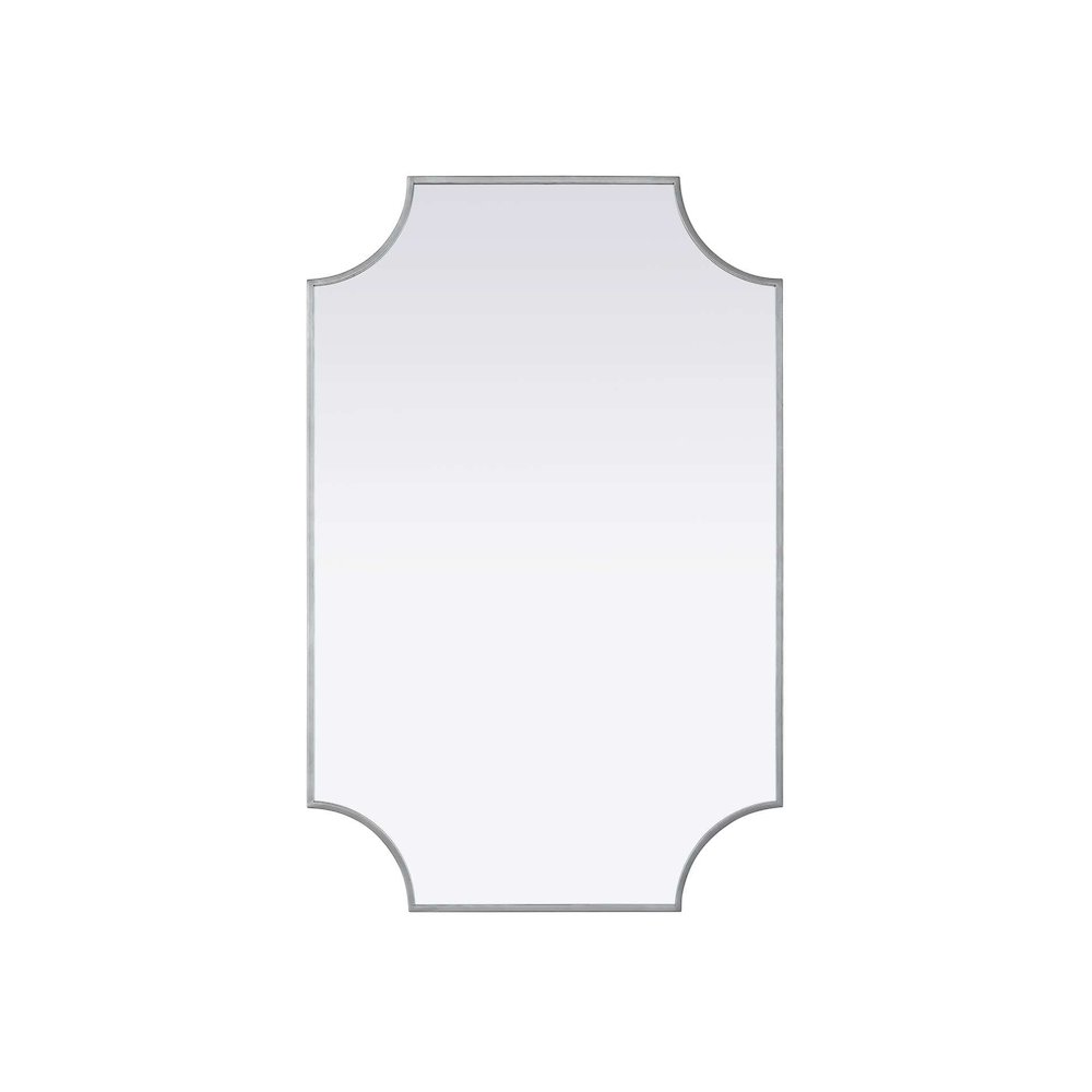 Notched Metal Mirror 27x42 inch in Silver